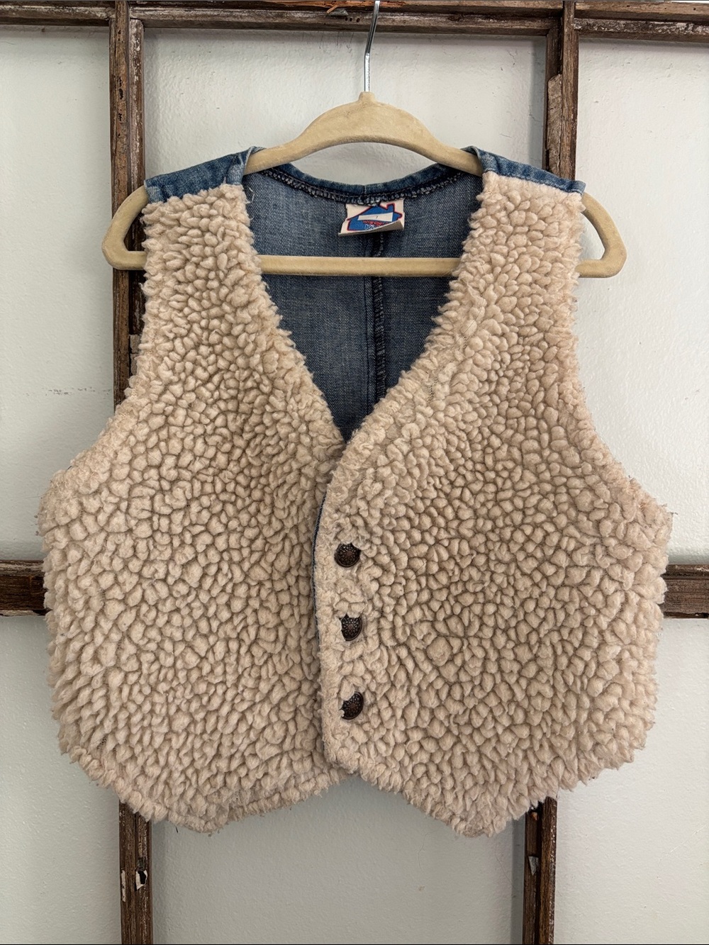 Vintage Wrangler Kids denim and sherpa vest